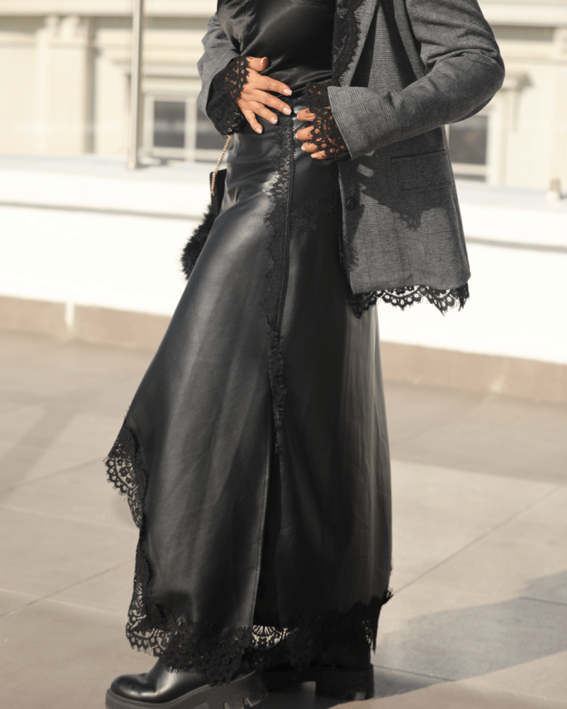 ASİMETRİK DERİ ETEK