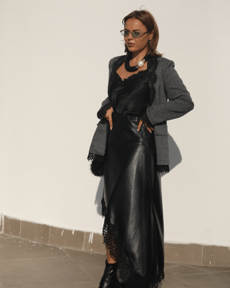 ASİMETRİK DERİ ETEK