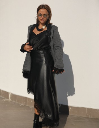 ASİMETRİK DERİ ETEK