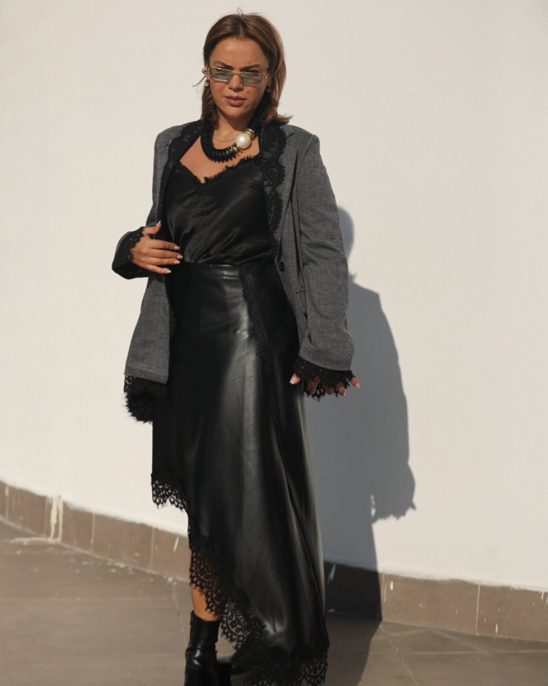 ASİMETRİK DERİ ETEK