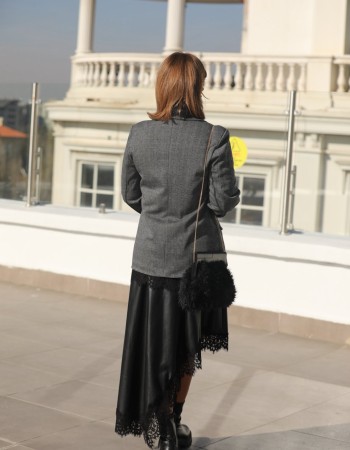 DANTEL DETAY GRİ BLAZER CEKET