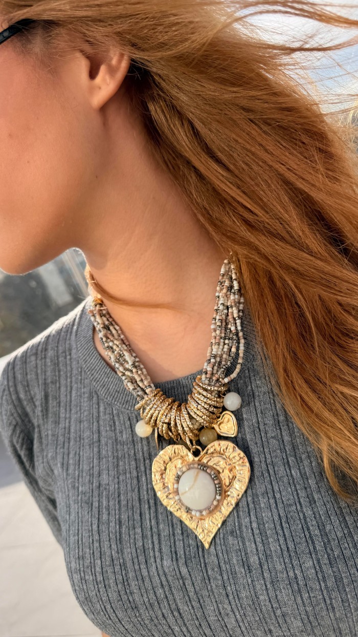 İTALYAN KALP DETAY KOLYE