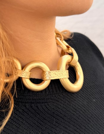 İTALYAN TASARIM GOLD HALKA KOLYE