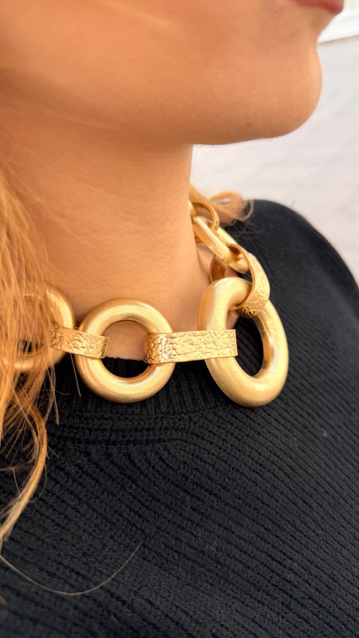 İTALYAN TASARIM GOLD HALKA KOLYE