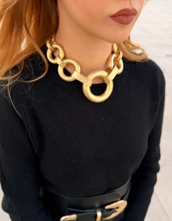 İTALYAN TASARIM GOLD HALKA KOLYE