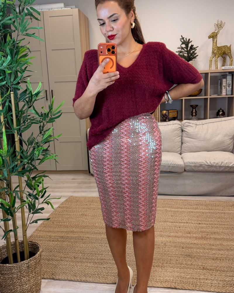 İTHAL PAYETLİ DESENLİ ETEK İTHAL PAYETLİ DESENLİ ETEK