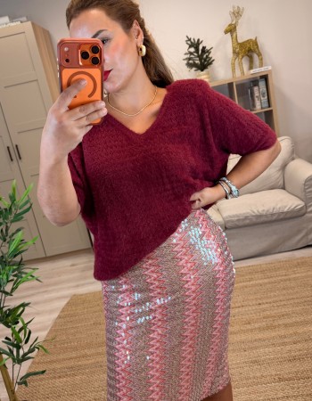 İTHAL PAYETLİ DESENLİ ETEK