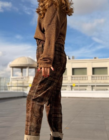 KADİFE İTALYAN EKOSE PANTOLON