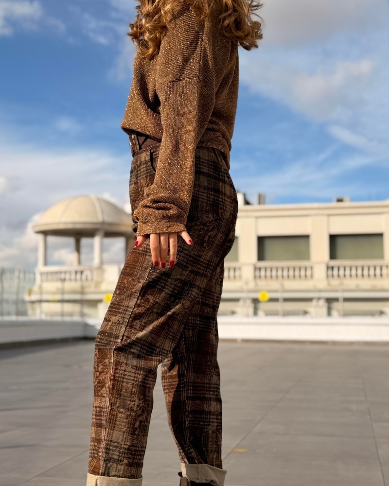 KADİFE İTALYAN EKOSE PANTOLON
