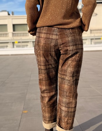KADİFE İTALYAN EKOSE PANTOLON