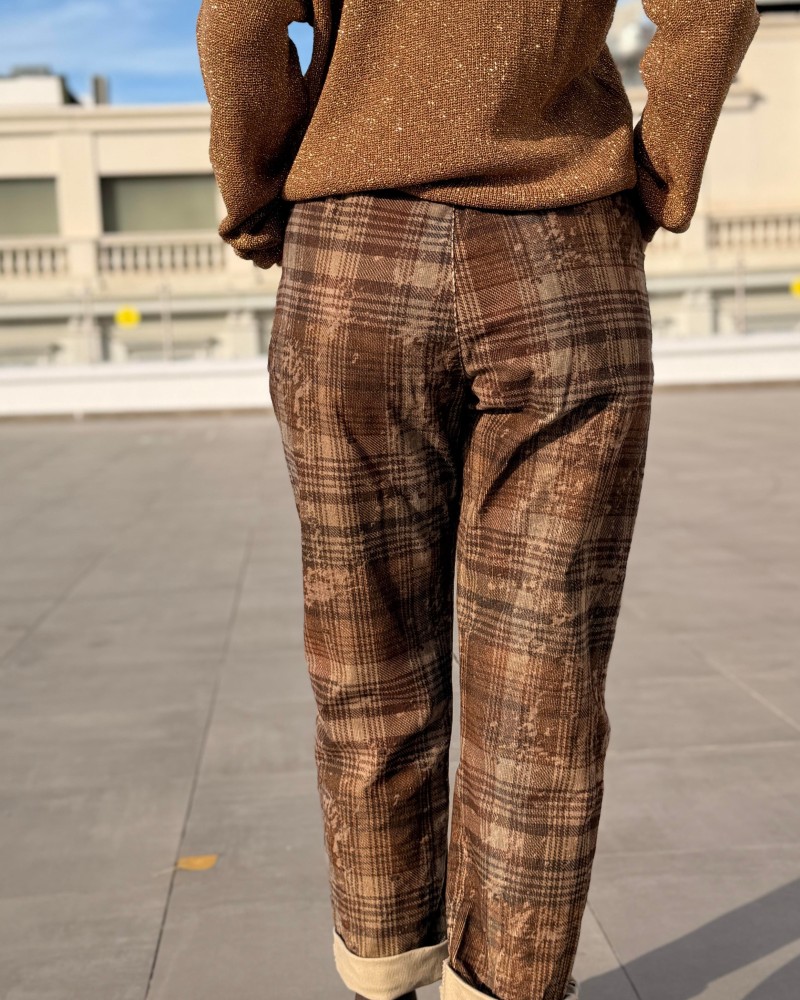 KADİFE İTALYAN EKOSE PANTOLON