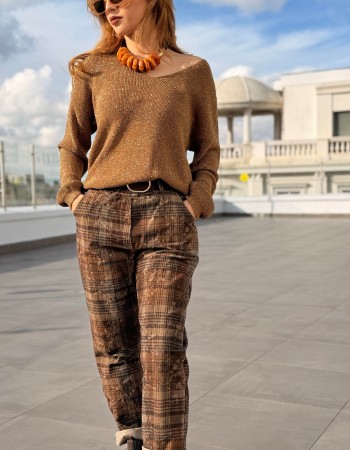 KADİFE İTALYAN EKOSE PANTOLON