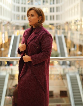 KÜRK GÖRÜNÜMLÜ İNCE KABAN BORDO