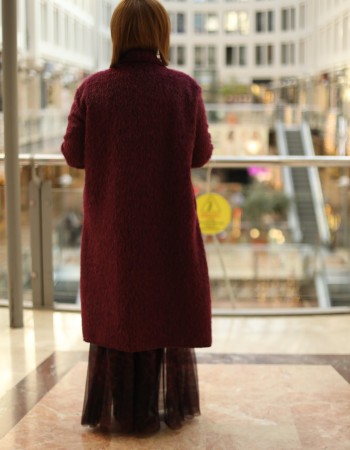 KÜRK GÖRÜNÜMLÜ İNCE KABAN BORDO