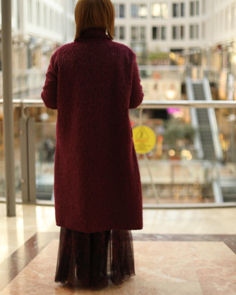 KÜRK GÖRÜNÜMLÜ İNCE KABAN BORDO