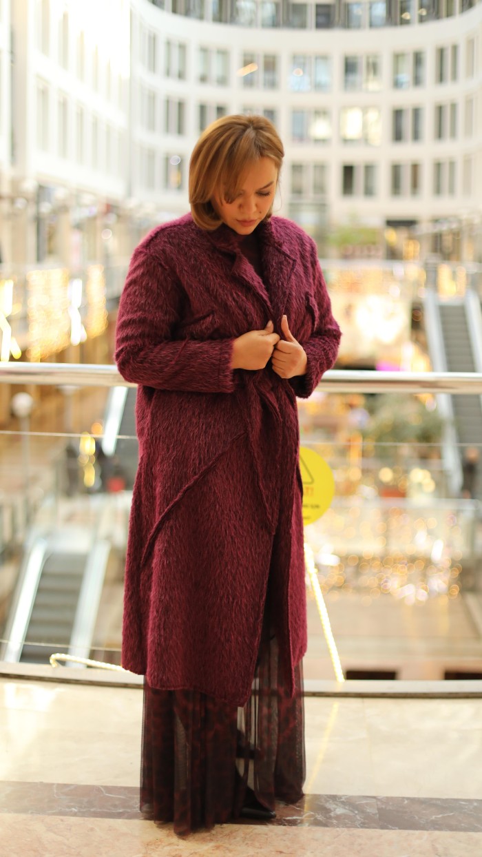 KÜRK GÖRÜNÜMLÜ İNCE KABAN BORDO