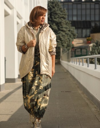 METAL GOLD RENK KAPŞONLU İTHAL MONT