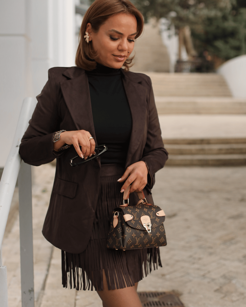 PÜSKÜLLÜ SÜET ACI KAHVE ETEK