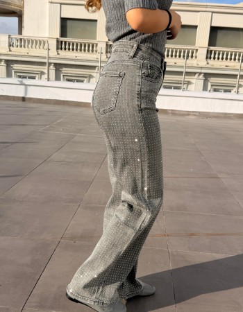 TAŞLI İTHAL GRİ JEAN