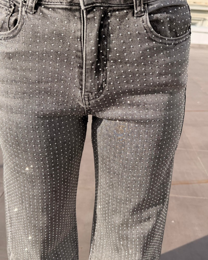 TAŞLI İTHAL GRİ JEAN