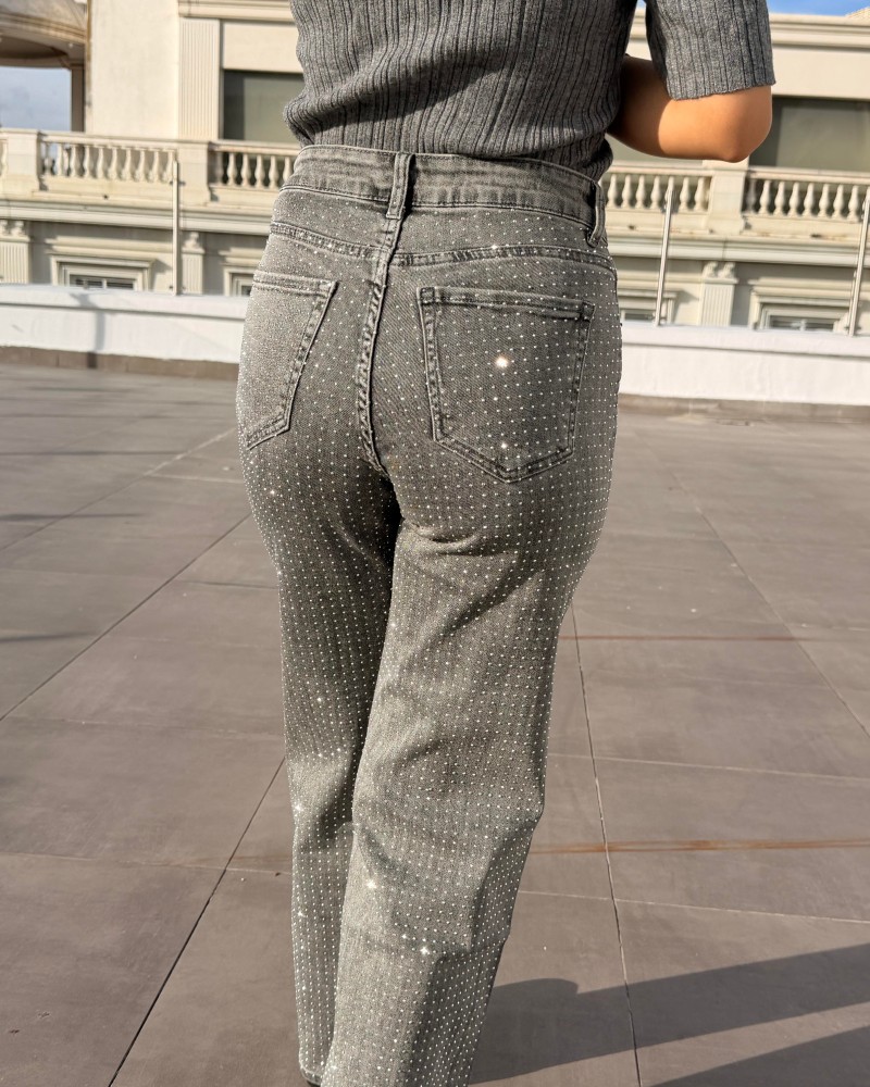 TAŞLI İTHAL GRİ JEAN