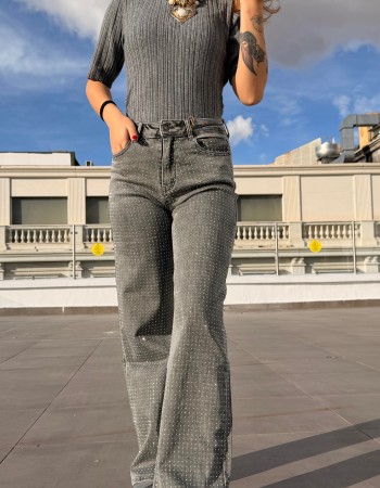 TAŞLI İTHAL GRİ JEAN