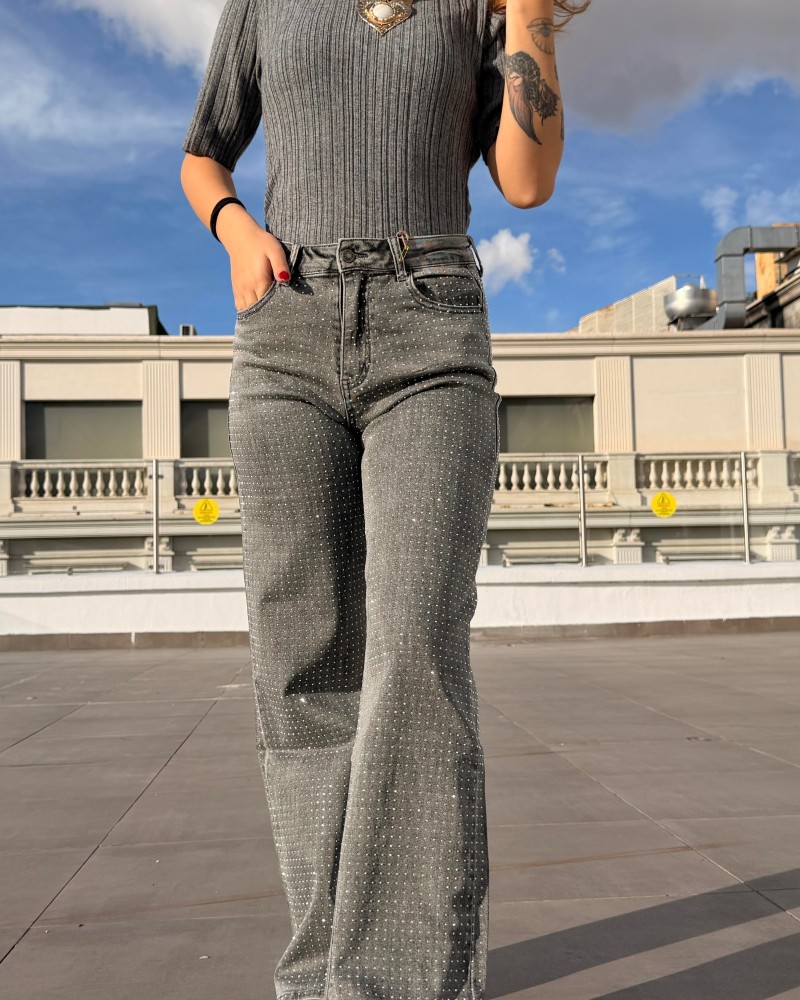 TAŞLI İTHAL GRİ JEAN